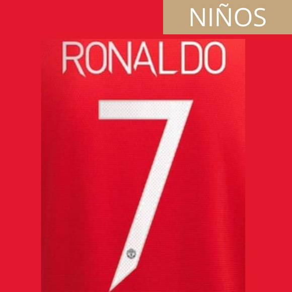 MANCHESTER UNITED ESTAMPADO 2021-22 RONALDO 7 COPA LOCAL NIÑOS