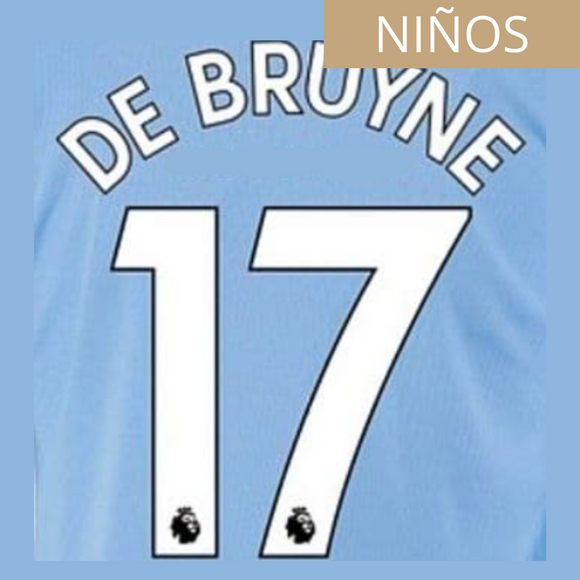 MANCHESTER CITY ESTAMPADO DE BRUYNE 17 LOCAL NIÑOS