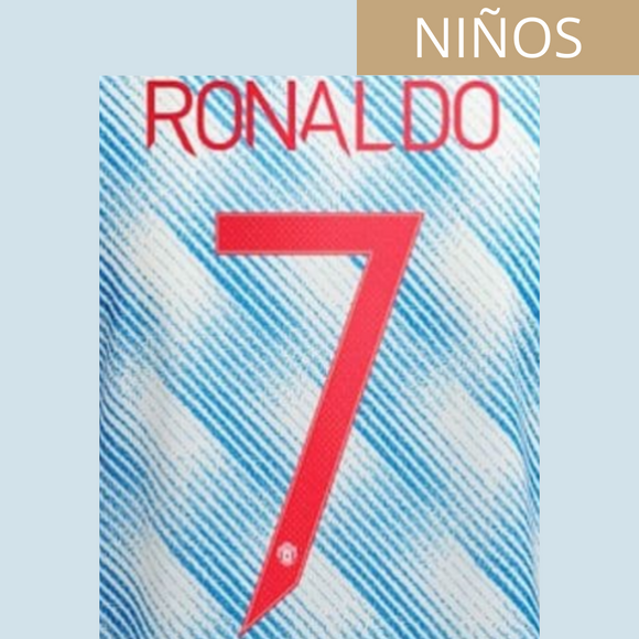 MANCHESTER UNITED ESTAMPADO 2021-22 RONALDO 7 VISITA COPA NIÑOS