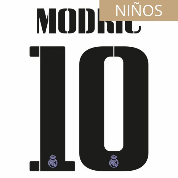 REAL MADRID ESTAMPADO 2022-23 MODRIC 10 LOCAL Y VISITA NIÑOS