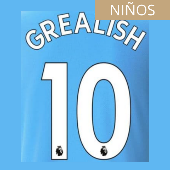 MANCHESTER CITY ESTAMPADO GREALISH 10 LOCAL NIÑOS