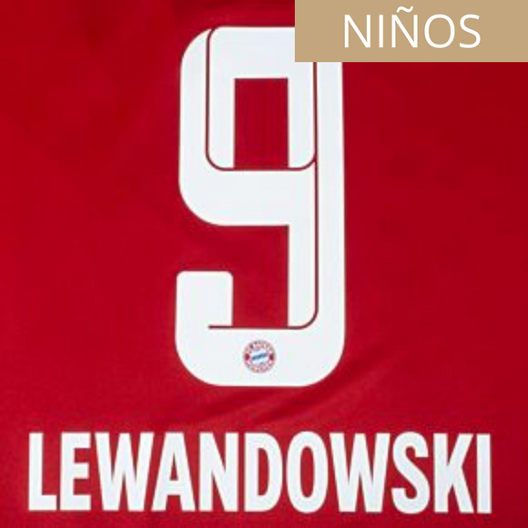 BAYERN MUNICH ESTAMPADO LEWANDOWSKI 9 LOCAL NIÑOS