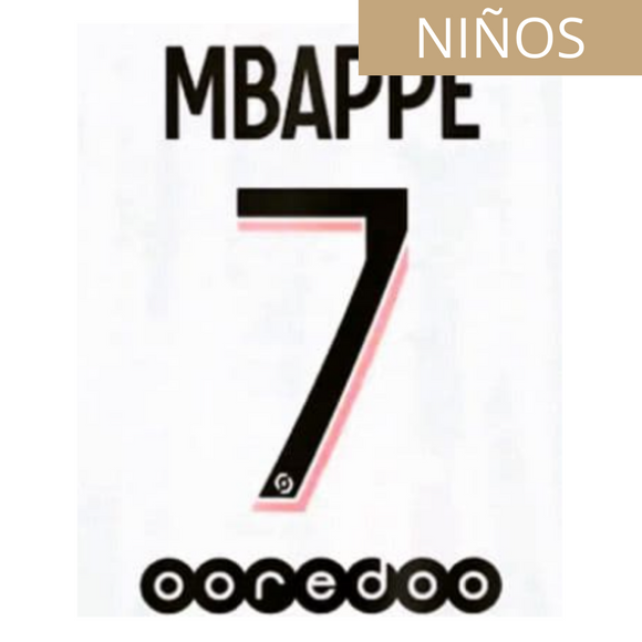 PSG PARIS SAINT GERMAIN ESTAMPADO 2021-22 MBAPPE 7 VISITA NIÑOS